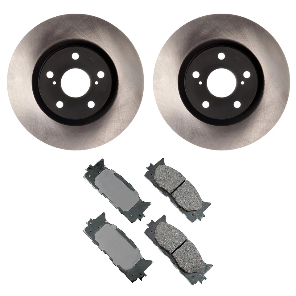 ADVICS Front Rotors Akebono ProACT Ceramic Disc Brake Pad Kit For Camry ES300h - Image 1 of 1