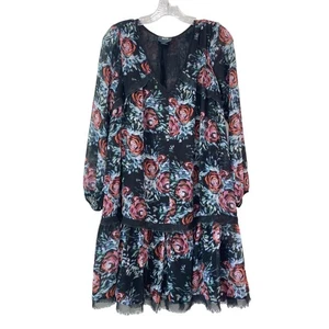 Anthropologie Maeve Augusta Floral Swing Kleid Gr. XS gefüttert V-Ausschnitt Boho Festival - Bild 1 von 10