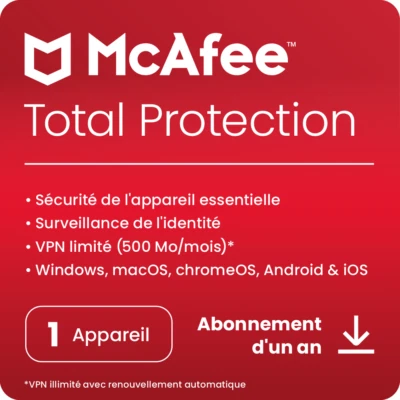 McAfee Total Protection 2026 | Directement de McAfee | Livraison le jour même