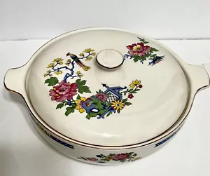 Cuenco y tapa de cerámica Lord Nelson T’Sing hechos a mano Inglaterra 10" vintage - Imagen 1 de 11