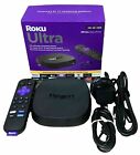 Roku Ultra 4K UHD Streaming Media Player W Manual, Remote, & Cords In Box -Black