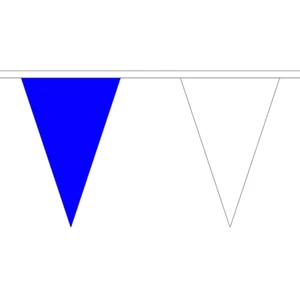 Blue and White Triangle Bunting 10m 27 Flags *SALE PRICE* - Picture 1 of 3