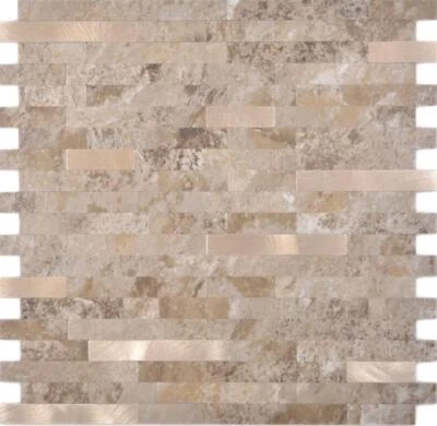 selbstklebendes Vinyl Mosaik kupfer bronze Steinoptik 200-LBG_f |10 Mosaikmatten - Bild 1 von 4