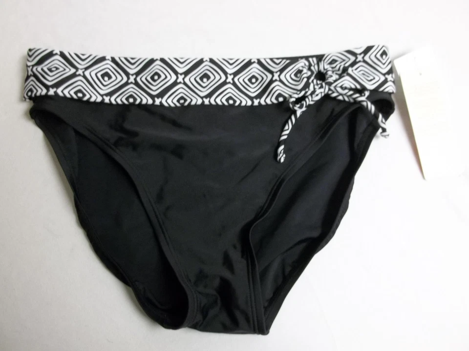 Pantalones de bikini Tropical Honey talla 14 negros con bandas delanteras nuevos para mujer  Foto 1 de 3
