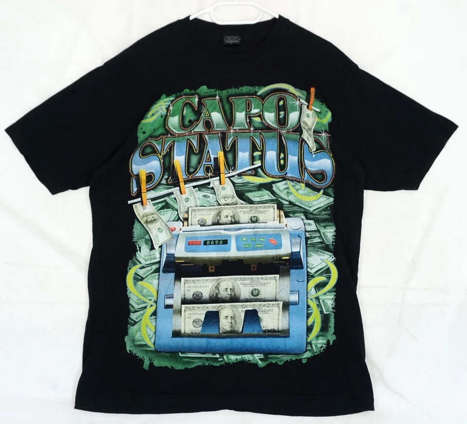 Camiseta Y2K Capo Status Money Machine Estampado Gráfico Para Hombre Calce Ajustado L Foto 1 de 4