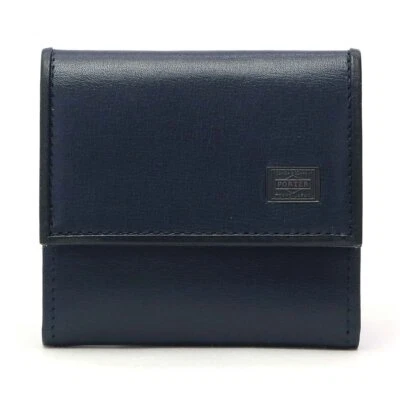 Bolso Yoshida PORTER PLUME ESTUCHE PARA MONEDAS 179-03875 Azul Marino Hecho en Japón Cuero NUEVO Foto 1 de 4