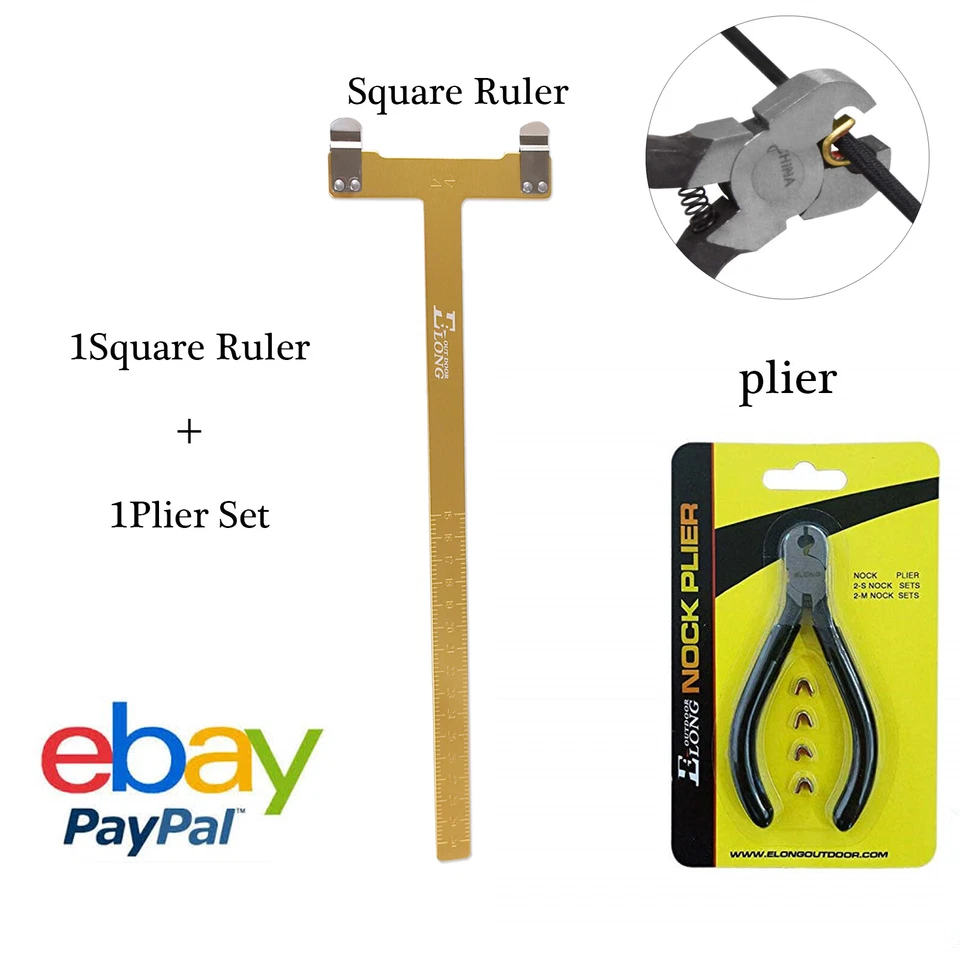 Archery Bow String-Loop Nocking Pliers Tool Set 4 nocking Point +TSquare Ruler  - Image 1 of 4