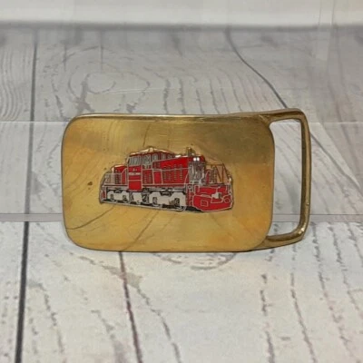 Baron Solid Brass Locomotive Train Belt Buckle 1981 - Image 1 of 4