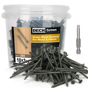 Deck Screws #10 x 3-1/2’’, T25 Star Torx Drive Flat Head Wood Screws, Green, 5lb - Picture 1 of 6