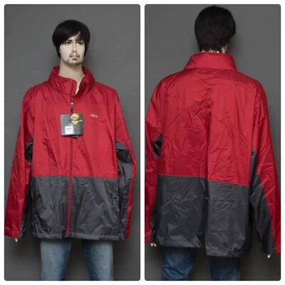 Cabela's Rain Swept 4MOST REPEL Red Gray Full Zip Windbreaker Jacket 3XL NWT - Image 1 of 4
