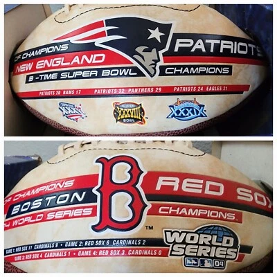 New England Patriots Super Bowl + Boston Red Sox 04 Serie Mundial MLB NFL Brady Foto 1 de 4