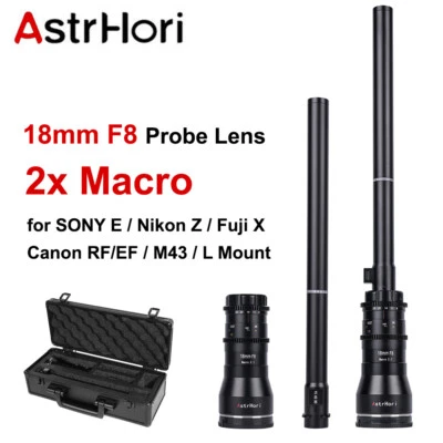 AstrHori 18mm F8 2X Macro Probe APS-C Lens for Sony E Canon RF Fuji X Nikon M4/3 - Image 1 of 4