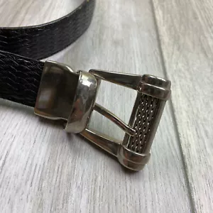 VINTAGE Nanni Gürtel Damen Größe 34 schwarz silber Leder Italien Damen Western - Bild 1 von 13