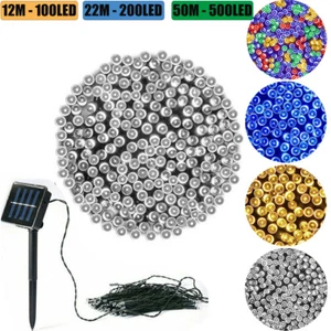 LED Solar String Light Lights Waterproof Copper Wire Fairy Outdoor Garden Party- - Picture 1 of 61