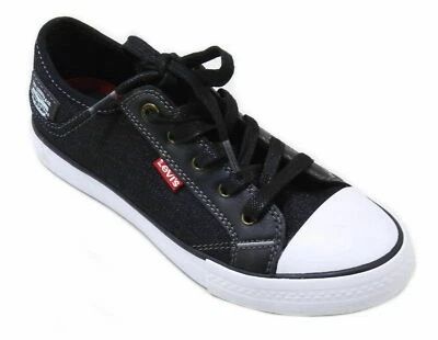 Zapatillas clásicas Levi's para niños talla 4 Stan Buck C negras denim negras Foto 1 de 4