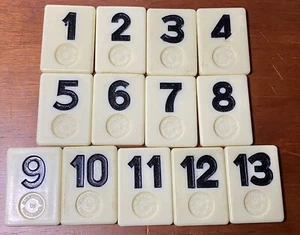 Vintage The Original Rummikub Tile Game Replacement Parts 1-13 Black 1980's - Picture 1 of 2