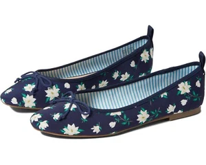 Draper James NIB Women's Navy Magnolia TAYLOR Ballet Flats, Size 8.5B (Medium) - Picture 1 of 6