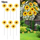 Lifelike and Colorful Fake Sunflower Stake Perfect Garden Decor  10pcs