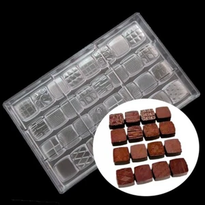 32 Holes 16 Style Square Shapes Polycarbonate Chocolate Mold Baking PC Mould DIY - Picture 1 of 9
