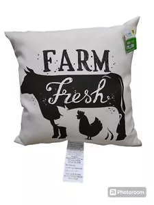 NWT Farm Fresh Cow/Chicken/Pig Pillow 16” X 16” UV Treated For Indoor/Outdoor - Picture 1 of 8