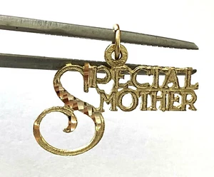Special Mother 14K Solid Yellow Gold Ladies Charm Pendant Diamond Cut Design - Picture 1 of 12