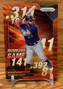 NELSON CRUZ Red Wave Parallel #'d /99 2020 Panini Prizm Numbers Game TWINS - Picture 1 of 3