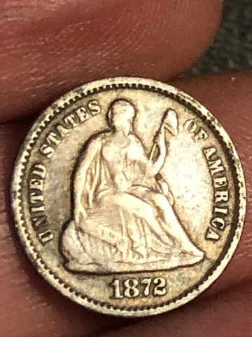 1872 P Seated Liberty Half Dime- Fine/VF Details Cover