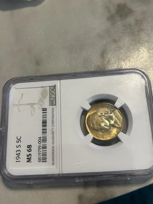 1943 s NGC Ms 68 Jefferson Nickel  Cheap Gorgeous Tone Check My Listings 😊 - Image 1 of 4