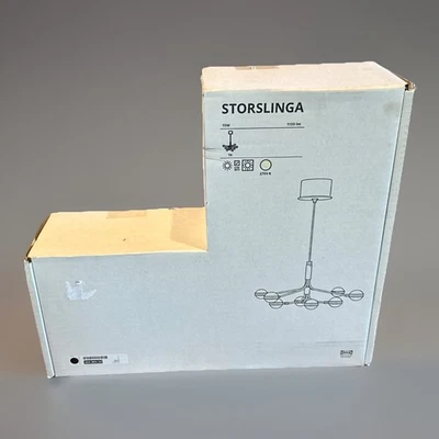 Lámpara LED Ikea STORSLINGA, 8 brazos, negro/blanco 1100 lúmenes 27 1/2 x 11 1/2" Foto 1 de 4
