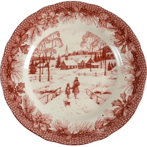 222 Fifth Poinsettia Toile Salad Plate 10409153 - Picture 1 of 1
