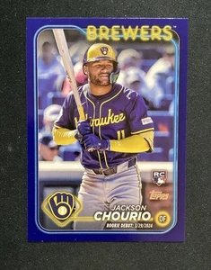 2024 Topps Update Jackson Chourio Rookie RC Royal Blue #US155 Milwaukee Brewers - Picture 1 of 2
