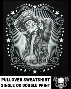 Lost In 50er American Greaser Elvis Merc Fett Graffiti Schädel Sweatshirt WS609 - Bild 1 von 12