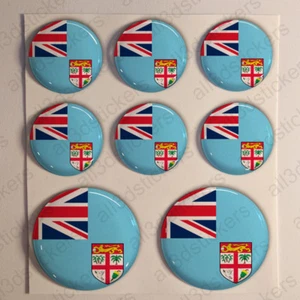Stickers Fiji Gel Domed Resin 3D Flags Fiji Vinyl Sticker Decals Helmet Car - Picture 1 of 1