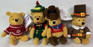 4 Disney Exclusive Poo Plush (Octoberfest, Pooh Family, Pilgrim, Cowboy) New NWT - Picture 1 of 9