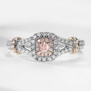 Princess Cut Pink CZ 925 Silver Engagement Ring Women's Rose Gold Ring Size 5-10 - Picture 1 of 11