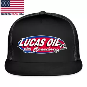 Lucas Oil Speedway Rennlogo schwarz verstellbare Truckermütze Kappe Erwachsenengröße - Bild 1 von 5