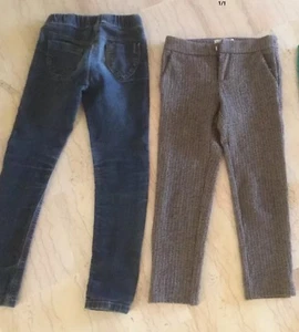 ZARA KID & OTHER: LOT OF 2 GIRLS PANTS SIZE 7-8 YEARS, INCLUDING JEANS - Picture 1 of 1