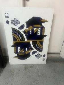 NFL Draft 2022 Las Vegas Baltimore Ravens Card Sign game Used Draft Used 42x31 - Picture 1 of 24