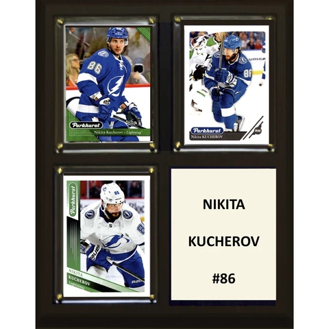 NHL 8"x10" Nikita Kucherov Tampa Bay Lightning Three Card Plaque Cover