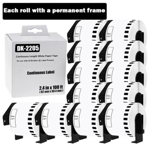 12Rolls Shipping Packing Label 2-3/7"x100' Fits Brother QL-1050 DK-2205 DK-22205 - Picture 1 of 24