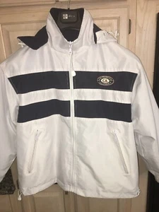 Culprit Fishing Mens Jacket XS Reversible SF City Wear Full Zip White Navy Blue - Picture 1 of 11