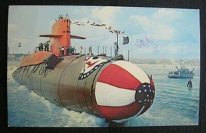 U.S.S. George Washington Ballistic Missile Submarine Mistic, CT Postcard~Chrome - Picture 1 of 2