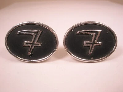 F Monogram Initial Letter Font Name Vintage HICKOK USA LARGE Cuff Links - Image 1 of 4