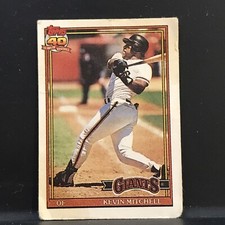 1991 Topps Cracker Jack (Series One) #30 Kevin Mitchell San Francisco Giants
