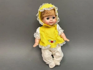 Vintage 1965 Vogue Angel Baby Dear Doll In Yellow Top & Bonnet 13" Tall Doll - Picture 1 of 12