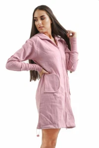 Damen Kapuzenhals Vliesbank abgelaufen Damen Schweiß Hoodie Jacke lang Top  - Bild 1 von 5