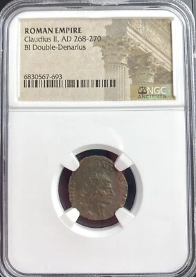 Genuine Ancient Roman Coin Emperor Claudius II Gothicus 268-270 AD NGC Certified - Image 1 of 4