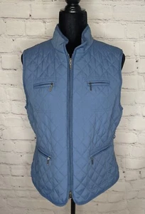 Croft & Barrow Women’s Blue Quilted Vest Libby Blue Adjustable Size M - Picture 1 of 13