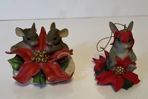 Charming Tails “The Season Of Love” Christmas Poinsettia & Xmas Flower Ornament - Picture 1 of 9