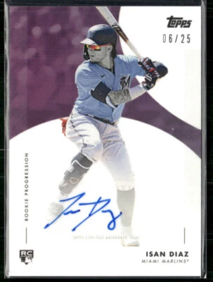 Isan Diaz 2020 Topps Rookie Progression RC Auto 6/25 - Image 1 of 2